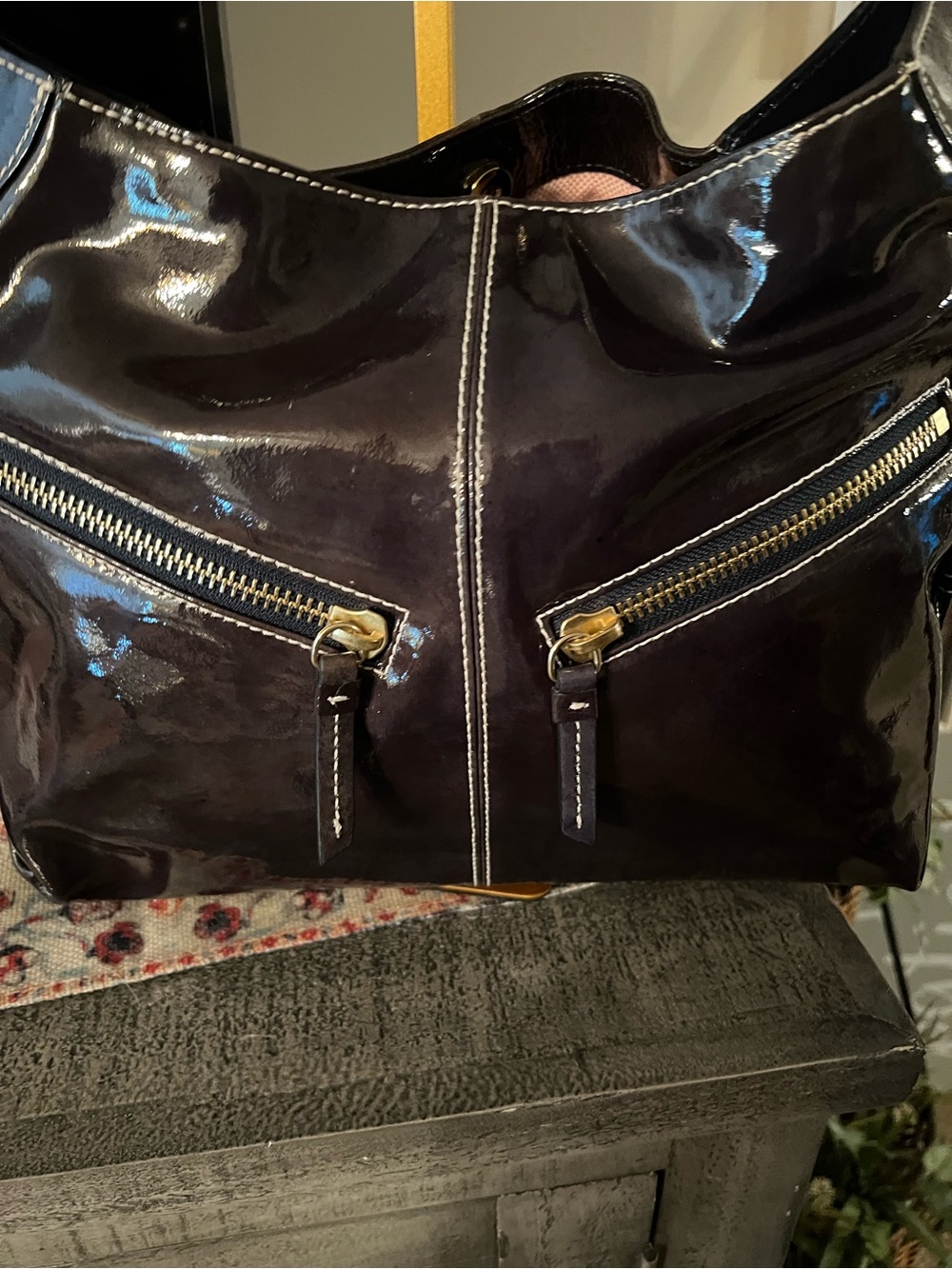 DOONEY AND BOURKE Patent Leather Shoulder Bag in Deep Purple AND WALLET - Picture 8 of 8